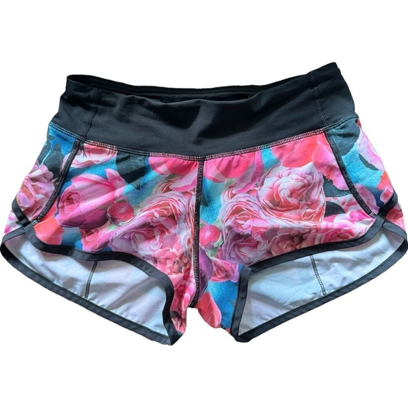 Lululemon Run Speed Shorts Secret Garden 4-way Stretch Size 2 Running Yoga Rare - Picture 2 of 14
